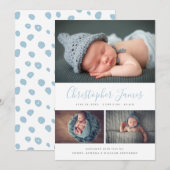 Modern script 3 Aankondiging geboorte foto-collage (Voorkant / Achterkant)