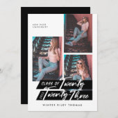 Modern script 3 Foto Afstuderen 22 Kaart (Voorkant / Achterkant)