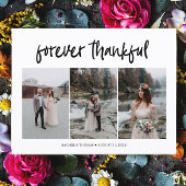 Modern Script 3 foto bruiloft dank u Briefkaart