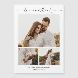 Modern Script 3 foto bruiloft dank u magneet