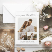 Modern Script 3 Foto Bruiloft Save the Date Magnet