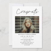 Modern script 3 Foto Collage Graduation Party Kaart (Achterkant)