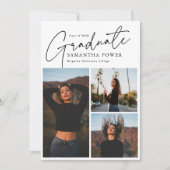 Modern Script 3 Foto's Geometrisch Afstuderen Aankondiging (Voorkant)