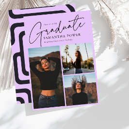 Modern Script 3 Foto's Geometrisch Afstuderen Aankondiging