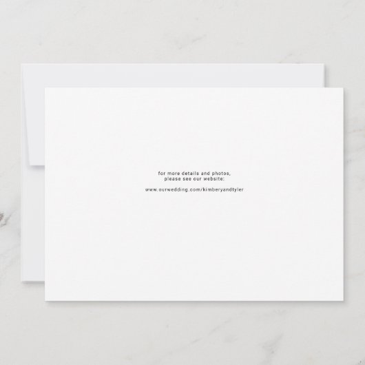 Modern script 3 foto's simpele bruiloft save the date (Achterkant)