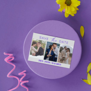 Modern Script 3 Fotosjablonen Sla de datum op Save The Date