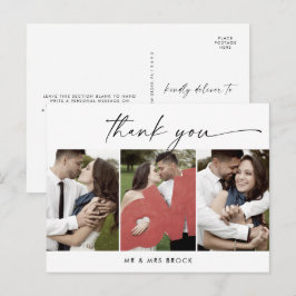 Modern script 3 Fotosjabloon Bedankt Briefkaart