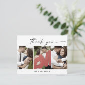 Modern script 3 Fotosjabloon Dank je kaart (Staand voorkant)