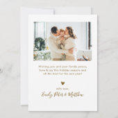 Modern Script 3 Photo Collage Gold White Christmas Feestdagenkaart (Achterkant)