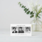 Modern Script 3 Photo Collage Graduation Thank You Informatiekaartje (Staand voorkant)