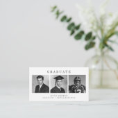 Modern Script 3 Photo Collage Graduation Thank You Informatiekaartje (Staand voorkant)