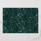 Modern Script 3 Photo Collage Merry Christmas Folie Feestdagenkaart (Achterkant)