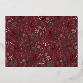 Modern Script 3 Photo Collage Merry Christmas Folie Feestdagenkaart (Achterkant)