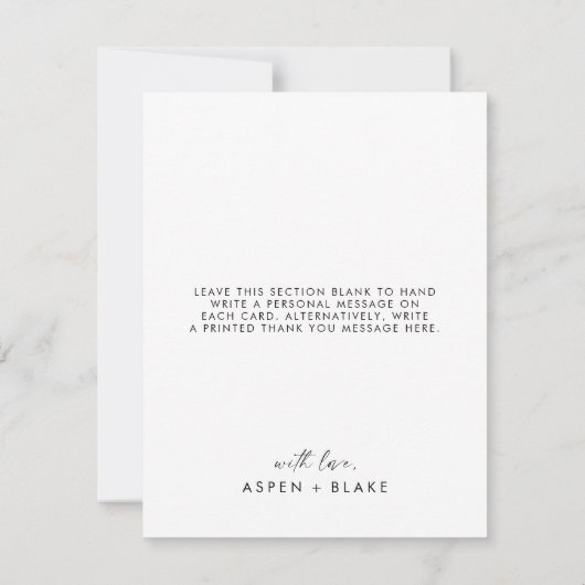 Modern script 3 Photo Collage Wedding Bedankkaart (Achterkant)