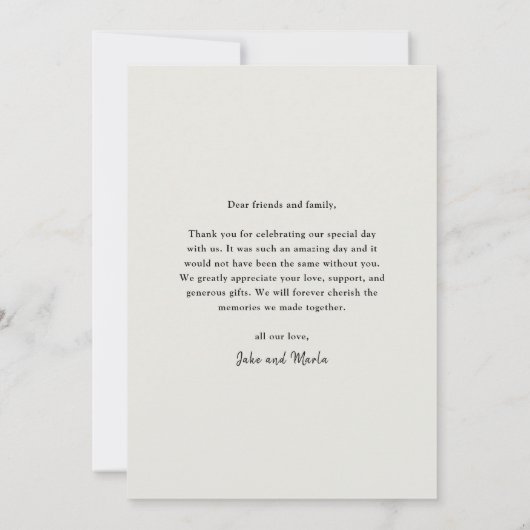 Modern script 3 Photo Wedding Bedankkaart (Achterkant)