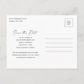 Modern script 3 Photo Wedding Save the Date Aankondigingskaart (Achterkant)