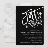 MODERN SCRIPT 40e verjaardagsfeestje gepensioneerd Kaart (Voorkant / Achterkant)