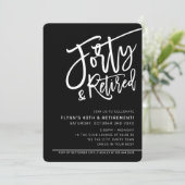 MODERN SCRIPT 40e verjaardagsfeestje gepensioneerd Kaart (Staand voorkant)