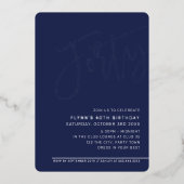 MODERN SCRIPT 40ste verjaardag marjoen blauw Folie Uitnodiging (Voorkant)