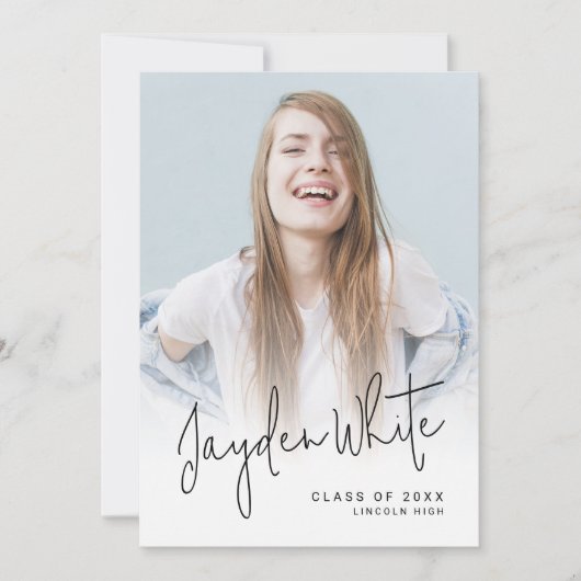 Modern script 4 Aankondiging van Afstuderen foto's (Voorkant)