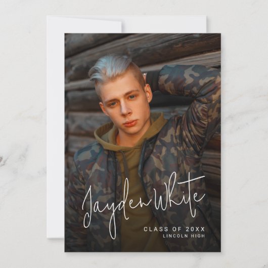 Modern script 4 Aankondiging van Afstuderen foto's (Voorkant)