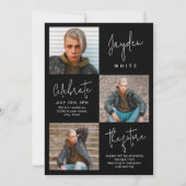 Modern Script 4 Foto Afstudeer Uitnodiging (Achterkant)