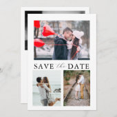 Modern Script 4 Fotobruiloft Sla de datum op Kaart (Voorkant / Achterkant)