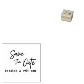 Modern Script 4 Fotobruiloft Sla de datum op Rubberstempel (Gestempeld)