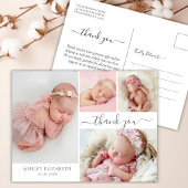 Modern Script 4 Fotocollage Baby Dank u Briefkaart