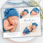 Modern Script 4 Fotocollage Baby Dank u Briefkaart