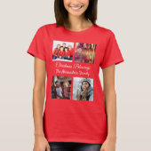 Modern script 4 Kerstkerst fotocollage T-shirt (Voorkant)