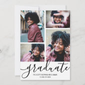 Modern Script 4 Photo Afstuderen Aankondiging (Voorkant)