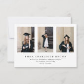 Modern Script 4 Photo Afstuderen bedankpas Bedankkaart (Achterkant)