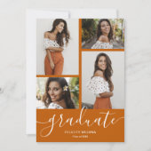 Modern Script 4 Photo Afstuderen Kaart (Voorkant)