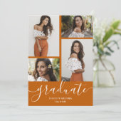 Modern Script 4 Photo Afstuderen Kaart (Staand voorkant)