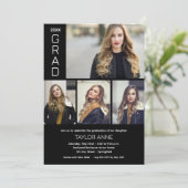 Modern Script 4 Photo Afstuderen Kaart (Staand voorkant)