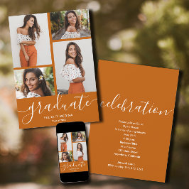 Modern Script 4 Photo Afstuderen Kaart