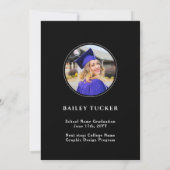 Modern Script 4-Photo Arch Afstuderen Aankondiging (Achterkant)