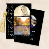 Modern Script 4-Photo Arch Afstuderen Aankondiging