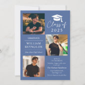 Modern Script 4 Photo Collage Afstudeerfeest Kaart (Voorkant)