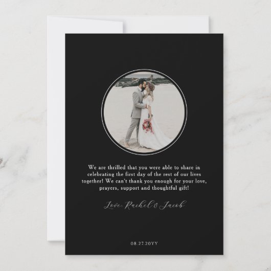 Modern Script 4-Photo Collage Arch Wedding Bedankkaart (Achterkant)