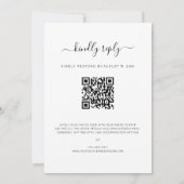 Modern script 4 Photo Collage QR Code RSVP Weddens Kaart (Achterkant)