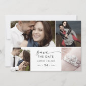 Modern script 4 Photo Collage Save The Date (Voorkant)