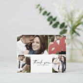 Modern script 4 Photo Collage Wedding Bedankt Ca (Staand voorkant)