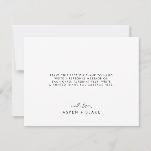 Modern script 4 Photo Collage Wedding Bedankt Ca (Achterkant)