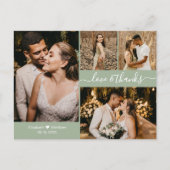 Modern script 4 Photo Collage Wedding Hartelijk da Briefkaart (Voorkant)