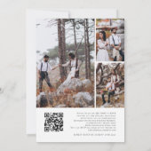 Modern Script 4 Photo Grid QR Code Wedding Kaart (Achterkant)