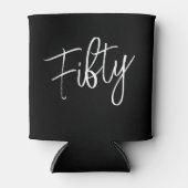 Modern Script 50e verjaardag zwart Blikjeskoeler (Voorkant)