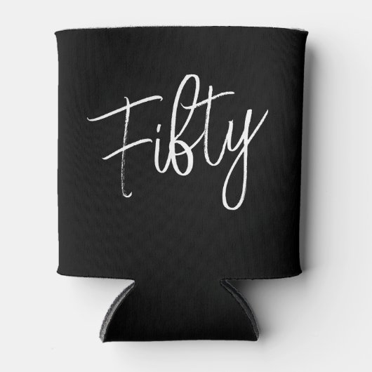 Modern Script 50e verjaardag zwart Blikjeskoeler (Voorkant)