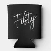 Modern Script 50e verjaardag zwart Blikjeskoeler (Achterkant)